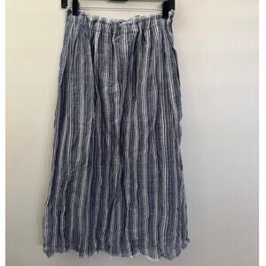 Women’s lemlem 100% Cotton Midi Skirt in Blue Stripe SZ S